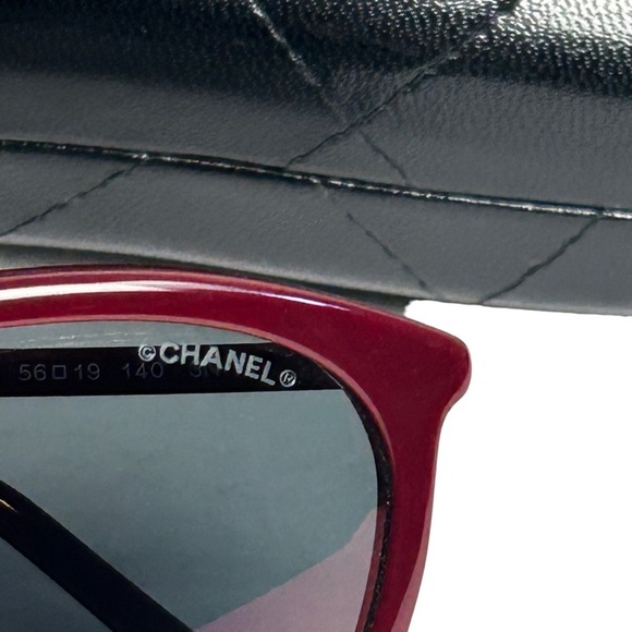 Chanel Red Butterfly Sunglasses with case red CC logo - Picture 10 of 14
